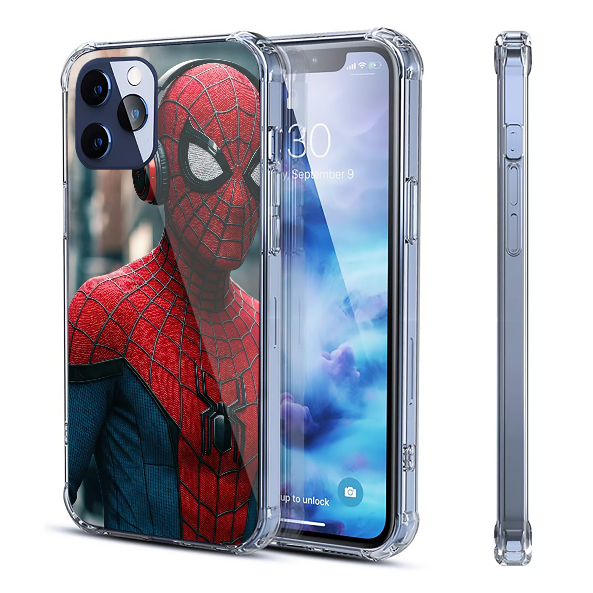 （画像用） Spider Man スパイダーマン 【iPhone 12シリーズ対応】透明スマホケース（クリアソフトケース）